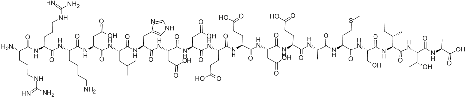 CAS#: 154444-97-0， L-Arginyl-L-Arginyl-L-Lysyl-L-alpha-Aspartyl-L-Leucyl-L-Histidyl-L-alpha-Aspartyl-L-alpha-Aspartyl-L-alpha-Glutamyl-L-alpha-Glutamyl-L-alpha-Aspartyl-L-alpha-Glutamyl-L-Alanyl-L-Methionyl-L-Seryl-L-Isoleucyl-L-Threonyl-L-Alanine