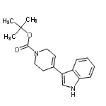 structure of CAS# 155302-27-5, 2-Methyl-2-Propanyl 4-(1H-Indol-3-Yl)-3,6-Dihydro-1(2H)-Pyridinecarboxylate;1(2H)-Pyr<wbr>idinecarb<wbr>oxylic ac<wbr>id, 3,6-d<wbr>ihydro-4-<wbr>(1H-indol<wbr>-3-yl)-, <wbr>1,1-dimet<wbr>hylethyl <wbr>ester;MFCD08234472;tert-buty<wbr>l 4-(1H-i<wbr>ndol-3-yl<wbr>)-3,6-dih<wbr>ydro-2H-p<wbr>yridine-1<wbr>-carboxyl<wbr>ate