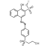 structure of CAS# 156122-91-7, Potassium 1-Hydroxy-4-[(E)-{4-[(2-Hydroxyethyl)Sulfonyl]Phenyl}Diazenyl]-2-Naphthalenesulfonate;1-Hydroxy<wbr>-4-[4-(2-<wbr>hydroxyet<wbr>hylsulfon<wbr>yl)phenyl<wbr>azo]napht<wbr>halene-2-<wbr>sulfonic <wbr>acid pota<wbr>ssium salt;Chromoionophore XVII;GJM-541