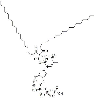 CAS#: 156705-00-9， [1-[[[[3-Azido-5-(5-Methyl-2,4-Dioxopyrimidin-1-Yl)Oxolan-2-Yl]Methoxy-Hydroxyphosphoryl]Oxy-Hydroxyphosphoryl]Oxy-Hydroxyphosphoryl]Oxy-3-Octadecanoyloxypropan-2-Yl] Octadecanoate