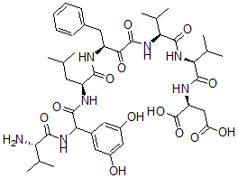CAS#: 157381-54-9， (2S)-2-[[(2S)-2-[[(2S)-2-[[(3S)-3-[[(2S)-2-[[2-[[(2S)-2-Amino-3-Methylbutanoyl]Amino]-2-(3,5-Dihydroxyphenyl)Acetyl]Amino]-4-Methylpentanoyl]Amino]-2-Oxo-4-Phenylbutanoyl]Amino]-3-Methylbutanoyl]Amino]-3-Methylbutanoyl]Amino]Butanedioic Acid
