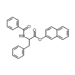 structure of CAS# 15873-25-3, 2-Naphthyl N-Benzoylphenylalaninate;2-naphthyl 3-phenyl-2-(phenylcarbonylamino)propanoate;2-naphthyl N-benzoyl-3-phenyl-DL-alaninate;BENZOYL-DL-PHENYLALANINE β-NAPHTHYL ESTER