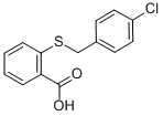 structure of CAS# 15887-84-0, 2-[(4-Chlorobenzyl)Sulfanyl]Benzenecarboxylic Acid;2-[(4-Chlorophenyl)Methylthio]Benzoate;2-[(4-Chlorobenzyl)Thio]Benzoate;Zinc00170218