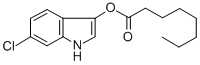 structure of CAS# 159954-35-5, Octanoic Acid 6-Chloro-1H-Indol-3-Yl Ester;6-Chloro-1H-Indol-3-Yl Octanoate;6-CHLORO-3-INDOXYL CAPRYLATE;6-CHLORO-3-INDOXYL OCTANOATE