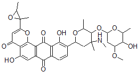CAS#: 160219-87-4， 2-(2,3-Dimethyloxiran-2-Yl)-5,11-Dihydroxy-10-[5-(5-Hydroxy-4-Methoxy-6-Methyloxan-2-Yl)Oxy-4,6-Dimethyl-4-Methylaminooxan-2-Yl]Naphtho[2,3-h]Chromene-4,7,12-Trione