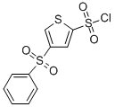structure of CAS# 160233-28-3, 4-(Phenylsulfonyl)-2-Thiophenesulfonylchloride;4-(Benzenesulphonyl)Thiophene-2-Sulphonyl Chloride;4-(PHENYLSULPHONYL)THIOPHENE-2-SULPHONYL CHLORIDE;4-(BENZENESULFONYL)THIOPHENE-2-SULFONYL CHLORIDE