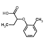 结构式 CAS# 161790-50-7, 2-(2-甲基苯氧基)丁酸