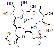 CAS#: 162330-32-7， Sodium [(2R,3S,4R,5R,6R)-5-Acetamido-6-Methoxy-4-[(2R,3R,4S,5R,6R)-3,4,5-Trihydroxy-6-(Hydroxymethyl)Oxan-2-Yl]Oxy-3-[(3S,4R,5S,6S)-3,4,5-Trihydroxy-6-Methyloxan-2-Yl]Oxyoxan-2-Yl]Methyl Sulfate