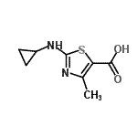 结构式 CAS# 162651-10-7, 2-(环丙基氨基)-4-甲基-1,3-噻唑-5-羧酸