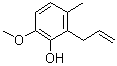 结构式 CAS# 16273-13-5, 6-甲氧基-3-甲基-2-(2-丙烯-1-基)-苯酚