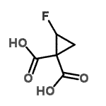结构式 CAS# 163266-04-4, 2-氟-1,1-环丙烷二甲酸