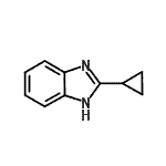 structure of CAS# 16405-79-1, 2-Cyclopropyl-1H-Benzimidazole;1H-Benzimidazole,2-cyclopropyl-;2-cyclopropyl-1H-1,3-benzodiazole;2-cyclopropyl-1H-benzimidazole