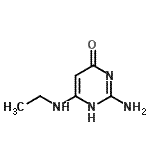 structure of CAS# 164525-11-5, 2-Amino-6-(Ethylamino)-4(1H)-Pyrimidinone;2-amino-6-(ethylamino)pyrimidin-4(1H)-one;2-Amino-6-(ethylamino)pyrimidin-4(3H)-one;MFCD12197310