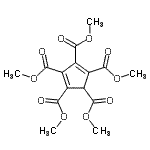 结构式 CAS# 16691-59-1, 五甲基1,3-环戊二烯-1,2,3,4,5-戊羧酸酯