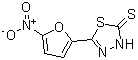 structure of CAS# 16865-27-3, 5-(5-Nitro-2-Furyl)-1,3,4-Thiadiazole-2(3H)-Thione;5-(5-Nitrofuran-2-yl)-1,3,4-thiadiazole-2-thiol;MFCD00829129;CDS1_000017