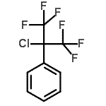 structure of CAS# 16878-50-5, (2-Chloro-1,1,1,3,3,3-Hexafluoro-2-Propanyl)Benzene;(1-Chloro-2,2,2-trifluoro-1-trifluoromethyl-;(1-CHLORO-2,2,2-TRIFLUORO-1-TRIFLUOROMETHYL-ETHYL)-BENZENE;(2-CHLORO)HEXAFLUORO-2-PHENYLPROPANE