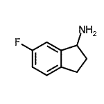 structure of CAS# 168902-77-0, 6-Fluoro-1-Indanamine;(R)-6-FLUORO-INDAN-1-YLAMINE;6-Fluoro-2,3-dihydro-1H-inden-1-amine;6-Fluoroindan-1-ylamine