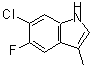 structure of CAS# 169673-97-6, 6-Chloro-5-Fluoro-3-Methyl-1H-Indole;6-CHLORO-5-FLUORO-3-METHYLINDOLE;C-3940