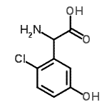 structure of CAS# 170846-74-9, Amino(2-Chloro-5-Hydroxyphenyl)Acetic Acid;(RS)-2-Chloro-5-hydroxyphenylglycine;Amino-(2-chloro-5-hydroxy-phenyl)-acetic acid;CHPG
