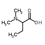 结构式 CAS# 170941-86-3, 2-(二甲基氨基)丁酸
