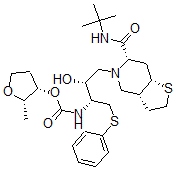 CAS#: 174173-77-4， [(2S,3S)-2-Methyloxolan-3-Yl] N-[(2R,3R)-4-[(3aR,6S,7aS)-6-(Tert-Butylcarbamoyl)-3,3a,4,6,7,7a-Hexahydro-2H-Thieno[2,3-d]Pyridin-5-Yl]-3-Hydroxy-1-Phenylsulfanylbutan-2-Yl]Carbamate