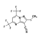 结构式 CAS# 174842-35-4, 2-(甲硫基)-5,7-二(三氟甲基)吡唑并[1,5-a]嘧啶-3-甲腈