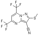 结构式 CAS# 174842-48-9, 2-(甲硫基)-5,7-二(三氟甲基)吡唑并[1,5-a]嘧啶-3-甲腈