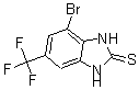structure of CAS# 175135-17-8, 4-Bromo-1,3-Dihydro-6-(Trifluoromethyl)-2H-Benzimidazole-2-Thione;4-Bromo-6-(Trifluoromethyl)-1H-Benzo[D]Imidazole-2-Thiol;4-Bromo-6-(Trifluoromethyl)Benzimidazole-2-Thiol 97%;4-Bromo-6-(Trifluoromethyl)Benzimidazole-2-Thiol97%