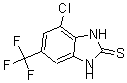 结构式 CAS# 175135-18-9, 4-氯-1,3-二氢-6-(三氟甲基)-2H-苯并咪唑-2-硫酮