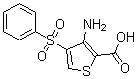structure of CAS# 175201-59-9, 3-Amino-4-(Phenylsulfonyl)-2-Thiophenecarboxylic Acid;3-AMINO-4-(PHENYLSULPHONYL)THIOPHENE-2-CARBOXYLIC ACID;3-AMINO-4-(BENZENESULFONYL)THIOPHENE-2-CARBOXYLIC ACID;3-AMINO-4-(PHENYLSULFONYL)-2-THIOPHENECARBOXYLIC ACID