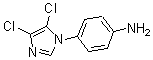 structure of CAS# 175201-62-4, 4-(4,5-Dichloro-1H-Imidazol-1-Yl)-Benzenamine;4-(4,5-Dichloro-1H-Imidazol-1-Yl)Aniline, 95+%;4-(4,5-DICHLORO-1H-IMIDAZOL-1-YL)ANILINE;1-(4-AMINOPHENYL)-4,5-DICHLOROIMIDAZOLE