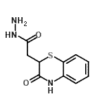 structure of CAS# 175202-65-0, 2-(3-Oxo-3,4-Dihydro-2H-1,4-Benzothiazin-2-Yl)Acetohydrazide;(3-Oxo-3,<wbr>4-dihydro<wbr>-2H-benzo<wbr>[1,4]thia<wbr>zin-2-yl)<wbr>-acetic a<wbr>cid hydra<wbr>zide;2-(3-Oxo-3,4-dihydro-2H-1,4-benzothiazin-2-yl);2-(3-OXO-<wbr>3,4-DIHYD<wbr>RO-2H-1,4<wbr>-BENZOTHI<wbr>AZIN-2-YL<wbr>)-ETHANOH<wbr>YDRAZIDE