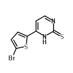 structure of CAS# 175202-82-1, 6-(5-Bromo-2-Thienyl)-2(1H)-Pyrimidinethione;2-Bromo-5-(2-thiopyrimidin-4-yl)thiophene;4-(5-bromo-2-thienyl)-2-pyrimidinethiol;4-(5-bromo-2-thienyl)-2-pyrimidinylhydrosulfide