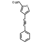 structure of CAS# 175203-58-4, 4-(Phenylethynyl)-2-Thiophenecarbaldehyde;2-THIOPHENECARBOXALDEHYDE, 4-(PHENYLETHYNYL)-;4-(2-Phenyleth-1-ynyl)thiophene-2-carbaldehyde;4-(2-phenylethynyl)thiophene-2-carbaldehyde