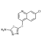structure of CAS# 175204-98-5, 5-[(7-Chloro-4-Quinolinyl)Sulfanyl]-1,3,4-Thiadiazol-2-Amine;5-(7-chloro-4-quinolylthio)-1,3,4-thiadiazole-2-ylamine;5-[(7-chloro-4-quinolinyl)sulfanyl]-1,3,4-thiadiazol-2-amine;5-[(7-CHLORO-4-QUINOLYL)THIO]-1,3,4-THIADIAZOL-2-AMINE
