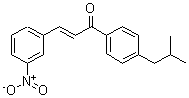 结构式 CAS# 175205-30-8, 1-[4-(2-甲基丙基)苯基]-3-(3-硝基苯基)-2-丙烯-1-酮