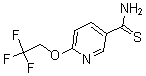 structure of CAS# 175277-59-5, 6-(2,2,2-Trifluoroethoxy)-3-Pyridinecarbothioamide;2-(2,2,2-Trifluoroethoxy)Pyridine-5-Thiocarboxamide 97%;2-(2,2,2-Trifluoroethoxy)Pyridine-5-Thiocarboxamide97%;2-(2,2,2-TRIFLUOROETHOXY)PYRIDINE-5-THIOCARBOXAMIDE