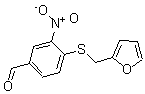 结构式 CAS# 175278-53-2, 4-[(2-呋喃基甲基)硫代]-3-硝基-苯甲醛