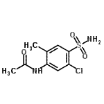 结构式 CAS# 17560-53-1, N-(5-氯-2-甲基-4-氨基磺酰基苯基)乙酰胺