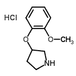 结构式 CAS# 17741-15-0, 3-(2-甲氧基苯氧基)吡咯烷盐酸盐(1:1)
