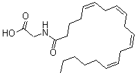 结构式 CAS# 179113-91-8, N-[(5Z,8Z,11Z,14Z)-1-氧代-5,8,11,14-二十碳四烯-1-基]-甘氨酸