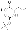 结构式 CAS# 179412-79-4, N-叔丁氧羰基-D-亮氨酸