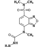structure of CAS# 179951-63-4, 7-[(2-Hydrazino-2-Oxoethyl)(Methyl)Amino]-N,N-Dimethyl-2,1,3-Benzoxadiazole-4-Sulfonamide;DBD-CO-Hz<wbr> [=4-(N,N<wbr>-Dimethyl<wbr>aminosulf<wbr>onyl)-7-(<wbr>N-hydrazi<wbr>nocarbony<wbr>lmethyl-N<wbr>-methyl)a<wbr>mino-2,1,<wbr>3-benzoxa<wbr>diazole] <wbr>[for HPLC<wbr> Labeling];ZINC02379568