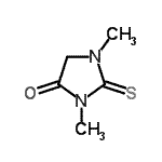 structure of CAS# 1801-62-3, 1,3-Dimethyl-2-Thioxo-4-Imidazolidinone;1,3-Dimethyl-2-thiohydantoin;1,3-dimethyl-2-thioxo-1,3-diazolidin-4-one;1,3-dimethyl-2-thioxo-4-imidazolidinone