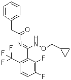 structure of CAS# 180409-60-3, N-{(Z)-[(Cyclopropylmethoxy)Amino][2,3-Difluoro-6-(Trifluoromethyl)Phenyl]Methylene}-2-Phenylacetamide;Benzeneac<wbr>etamide, <wbr>N-[[(cycl<wbr>opropylme<wbr>thoxy)ami<wbr>no][2,3-d<wbr>ifluoro-6<wbr>-(trifluo<wbr>romethyl)<wbr>phenyl]me<wbr>thylene]-<wbr>, [N(Z)]-;cyflufenamid;cyflufenamide