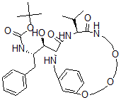 CAS#: 180968-41-6， Tert-Butyl N-[(1R,2S)-1-[(4R,7S)-5,8-Dioxo-7-Propan-2-Yl-12,15,18-Trioxa-3,6,9-Triazabicyclo[17.3.1]Tricosa-1(23),19,21-Trien-4-Yl]-1-Hydroxy-3-Phenylpropan-2-Yl]Carbamate