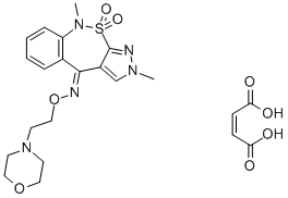 CAS#: 181145-52-8， 2,9-Dimethyl-2H-Pyrazolo(3,4-c)(2,1)Benzothiazepin-4(9H)-One O-(2-(4-Morpholinyl)Ethyl)Oxime 10,10-Dioxide (Z)-2-Butenedioate (1:1)