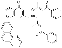 structure of CAS# 18130-95-5, (1,10-Phenanthroline)Tris(1-Phenyl-1,3-Butanedionato)-Europium;TRIS(BENZOYLACETONATO) MONO;Eu(Ba)3(Phen)