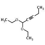 结构式 CAS# 18229-77-1, 1,1-二乙氧基-2-戊炔