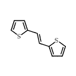 结构式 CAS# 18266-94-9, 2,2'-[(E)-1,2-乙烯二基]二噻吩